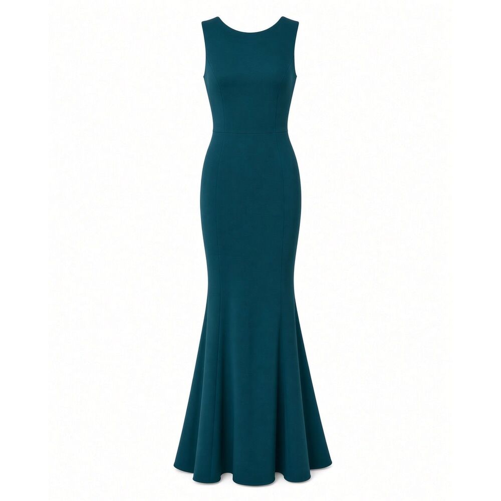 Dress the Population Sz S Peacock Blue Leighton Sleeveless Mermaid Evening Gown